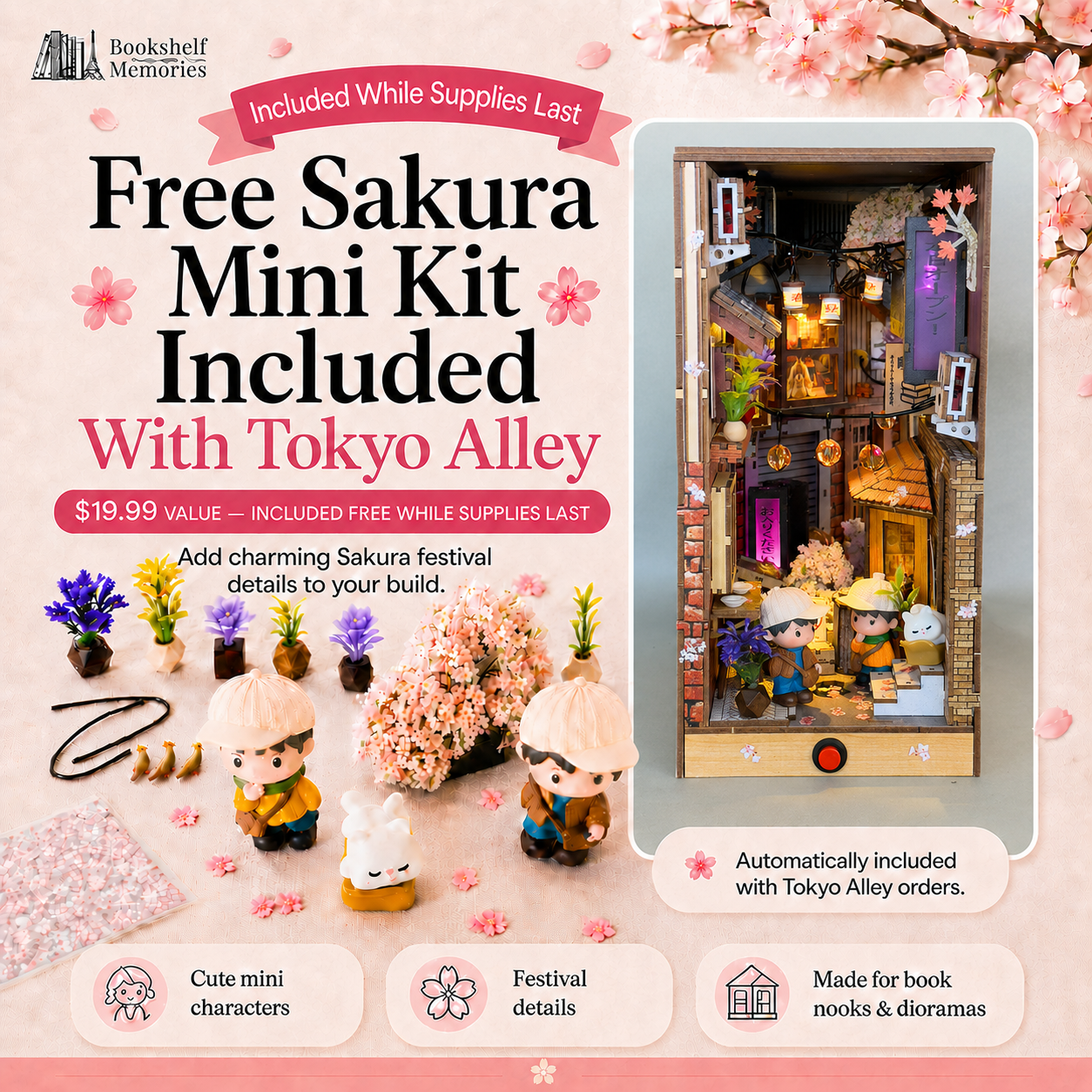 Tokyo Alley 3D DIY Book Nook Kit
