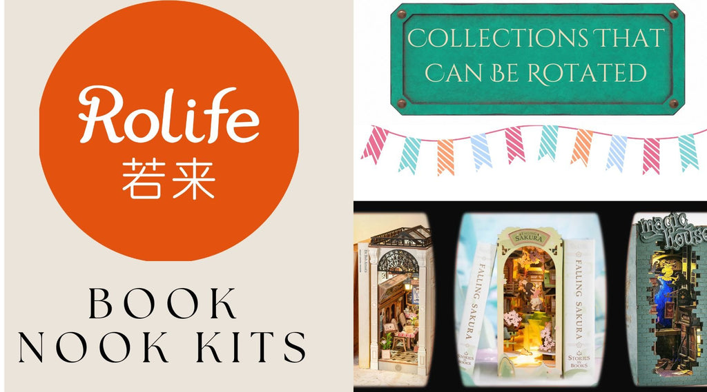 Rolife Book Nook Kits: Collections That Can Be Rotated - Bookshelf Memories