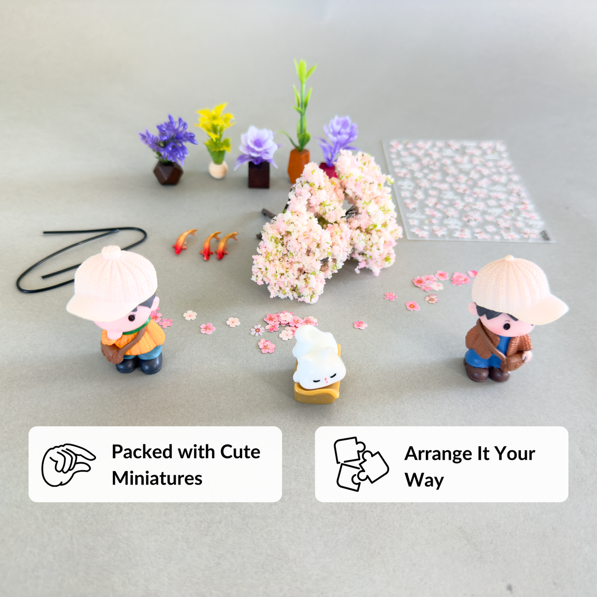 Sakura Mini Book Nook Accessories Pack – Sakura Mini Props – Bookshelf Memories