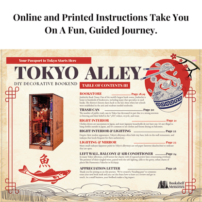 Tokyo Alley Book Nook DIY 3D Kit - Bookshelf Memories - DIY Booknook